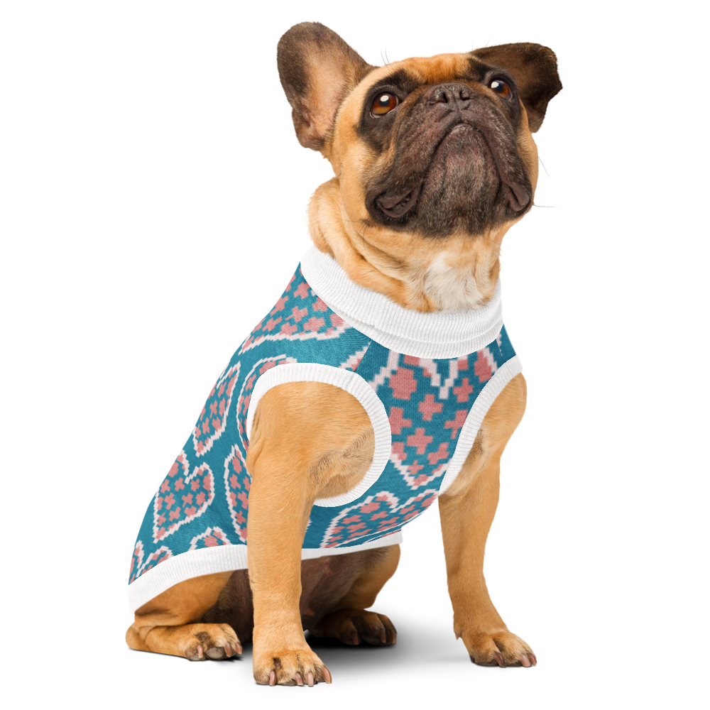 "My heart" Knitted pet sweater