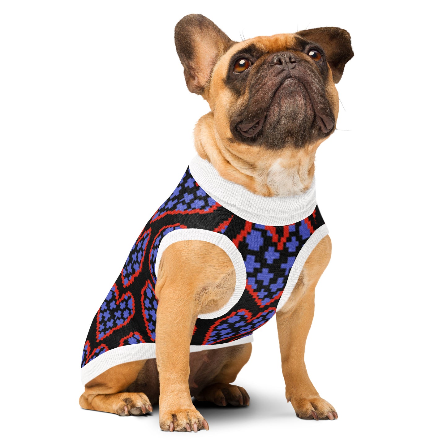 "My heart" Knitted pet sweater