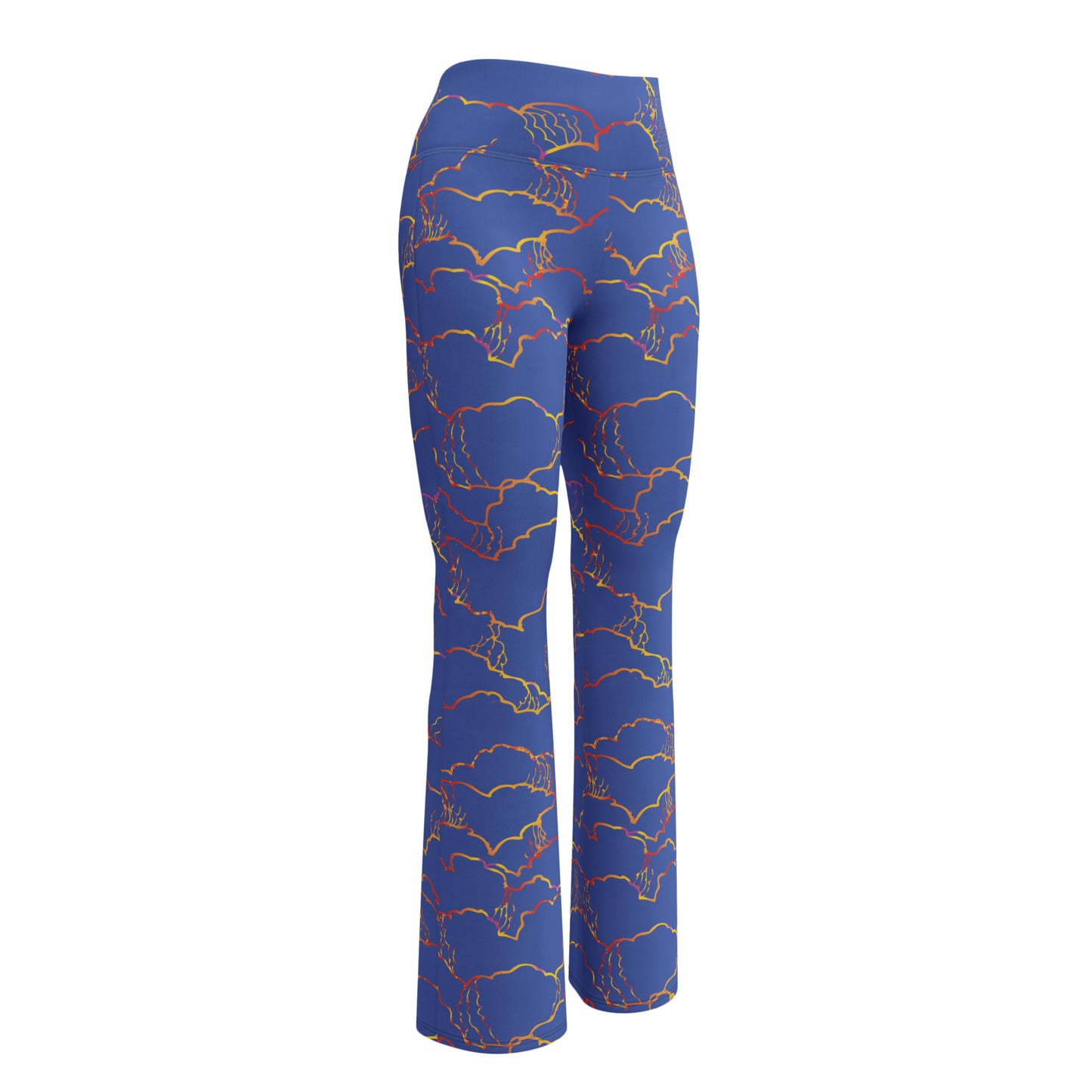 "Uppe bland molnen" utsvängda leggings, orange variant