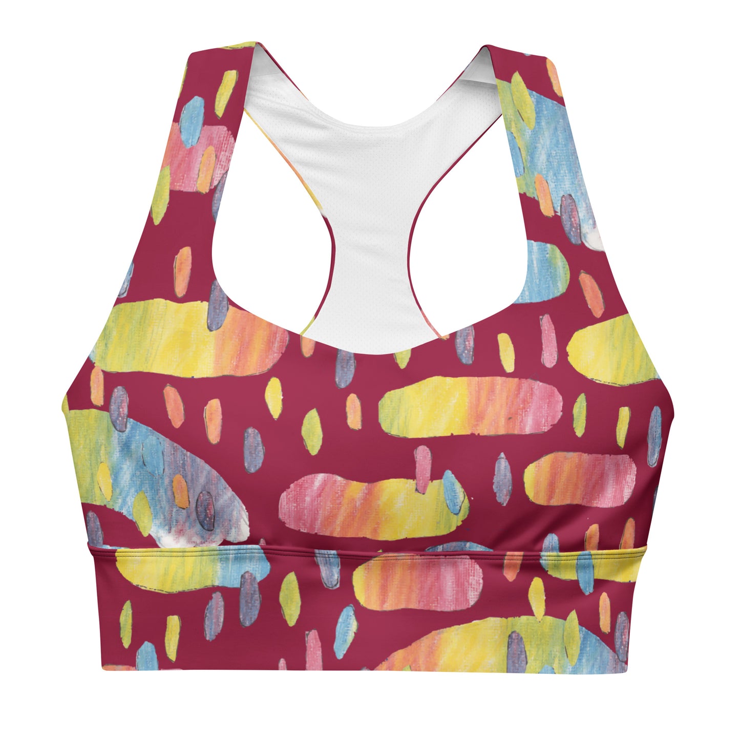 "Regnbåge" Återvunnen lång sport-bh